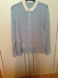Pastel Blue Sheer Blouse - Zara - £25.99